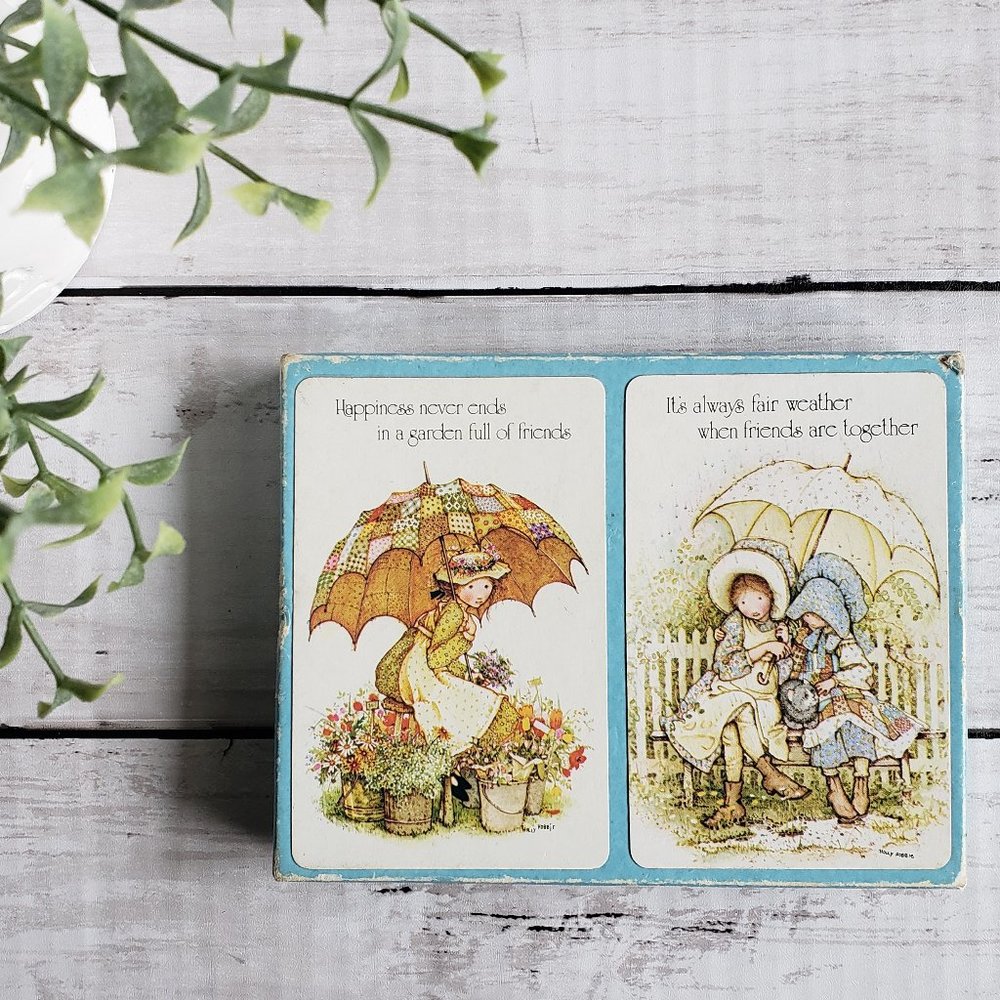 HOLLY HOBBIE Vintage Playing Cards - Complete w/2 Decks, 1 unused still sealed